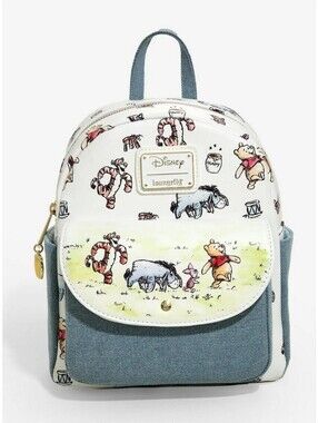 Loungefly Disney Winnie the Pooh Classic Denim Mini Backpack